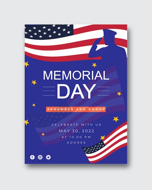 ein Plakat für den Memorial Day mit den Worten Memorial Day darauf