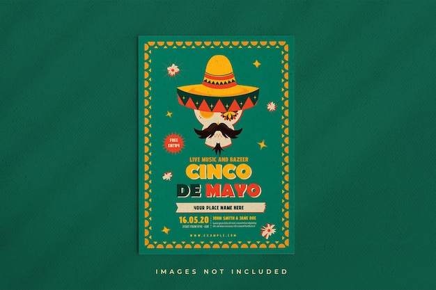 Vektor ein plakat für ein cinco de mayo.