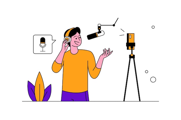 Ein Podcast mit einem Smartphone