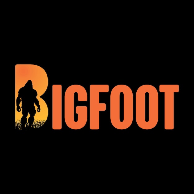 Ein poster für bigfoot mit der silhouette eines mannes im gras.