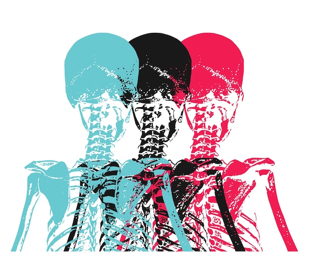 Vektor ein poster für ein musikvideo namens „the skeleton“.