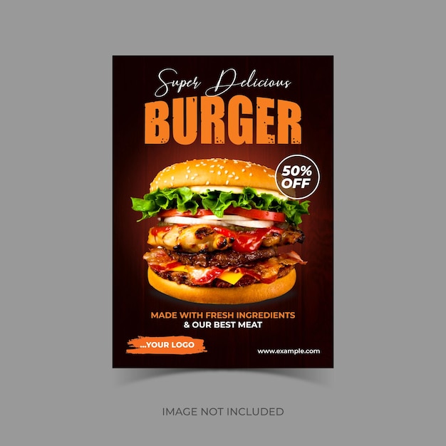 Ein Poster für einen Burger, auf dem Super-Pelikan-Burger steht.