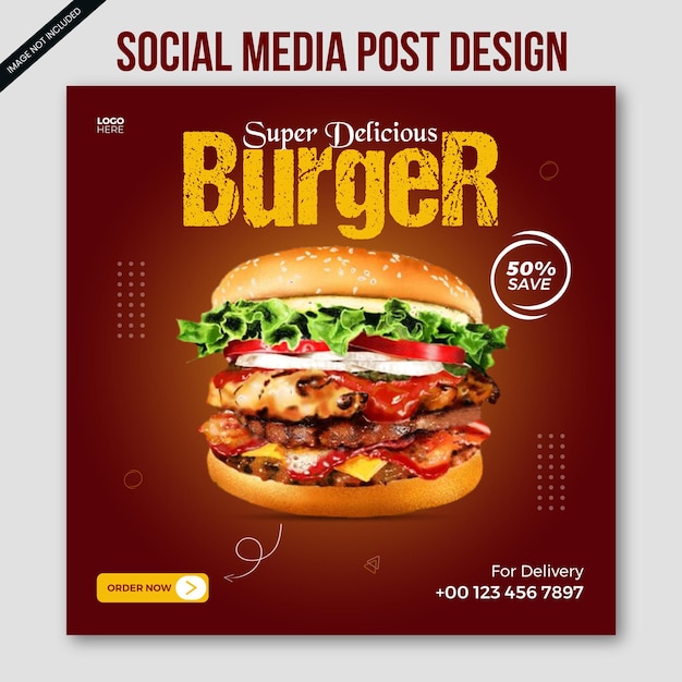 Vektor ein poster für einen burger mit der aufschrift „super leckerer burger“.