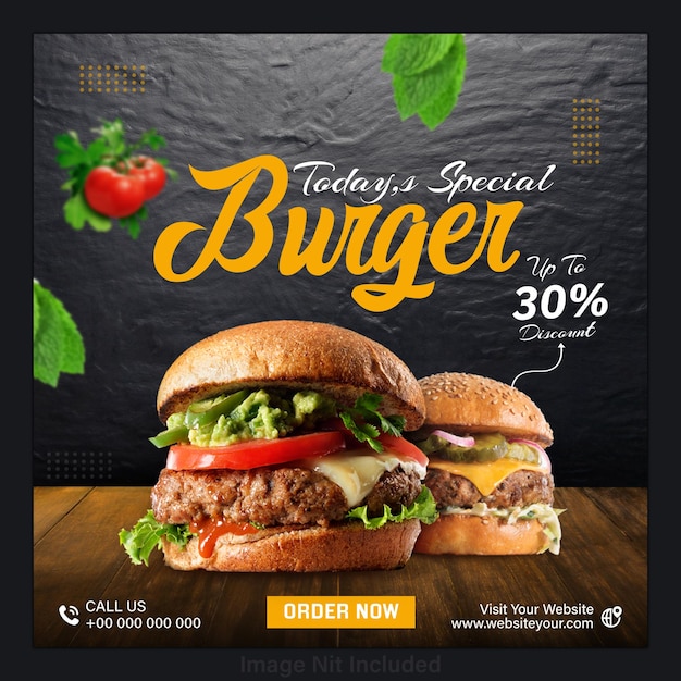 Ein Poster für einen Burger namens "Burgeron it"