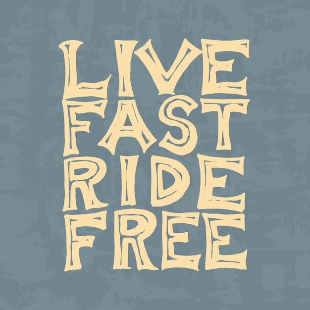 Vektor ein poster mit der aufschrift „live fast ride“.
