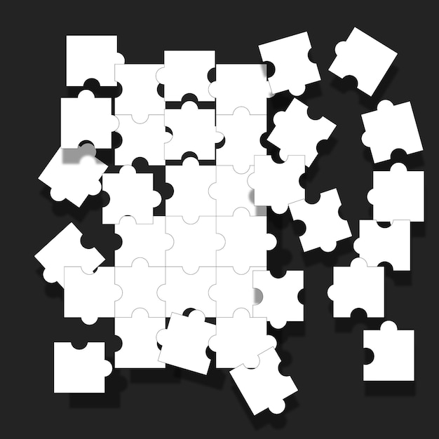 ein Puzzlestück mit fehlenden Stücken und einem schwarzen Hintergrund