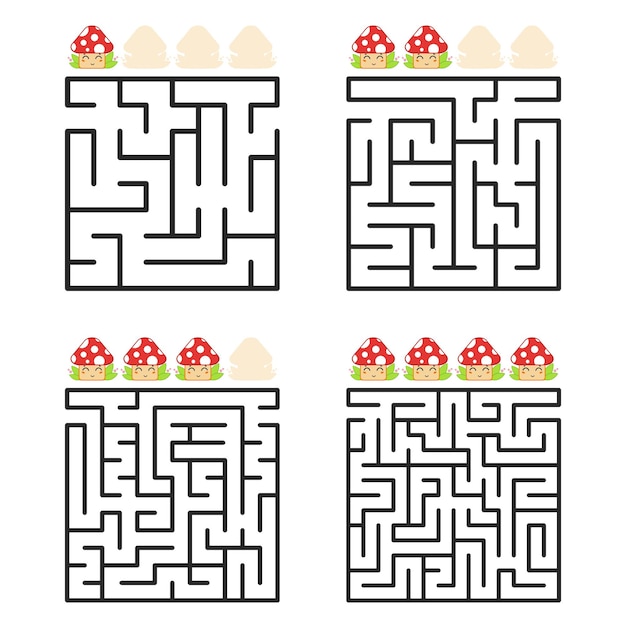 Ein quadratisches labyrinth mit einem eingang und einem ausgang.