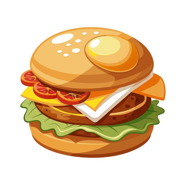 Ein realistisches Burger-Vektor-Illustrationskonzept