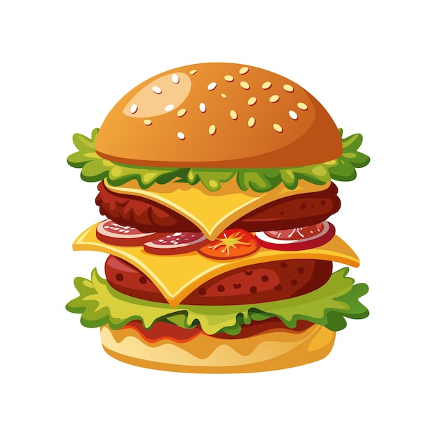 Ein realistisches Burger-Vektor-Illustrationskonzept