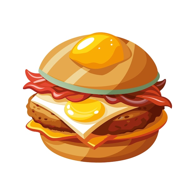 Ein realistisches Burger-Vektor-Illustrationskonzept
