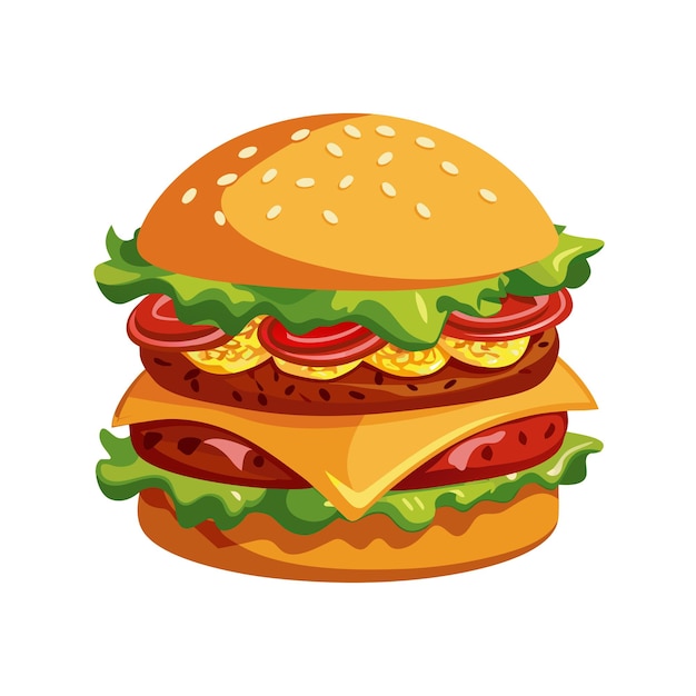 Ein realistisches Burger-Vektor-Illustrationskonzept