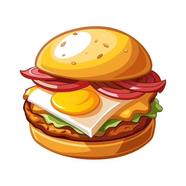 Ein realistisches Burger-Vektor-Illustrationskonzept