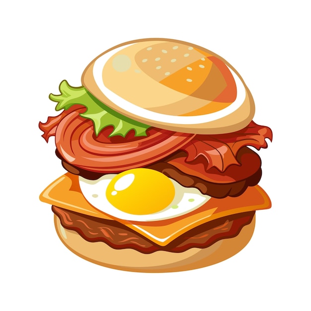 Ein realistisches Burger-Vektor-Illustrationskonzept