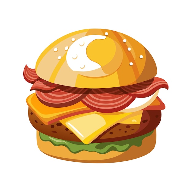 Ein realistisches Burger-Vektor-Illustrationskonzept