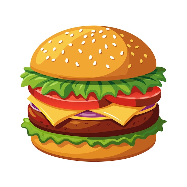 Ein realistisches Burger-Vektor-Illustrationskonzept