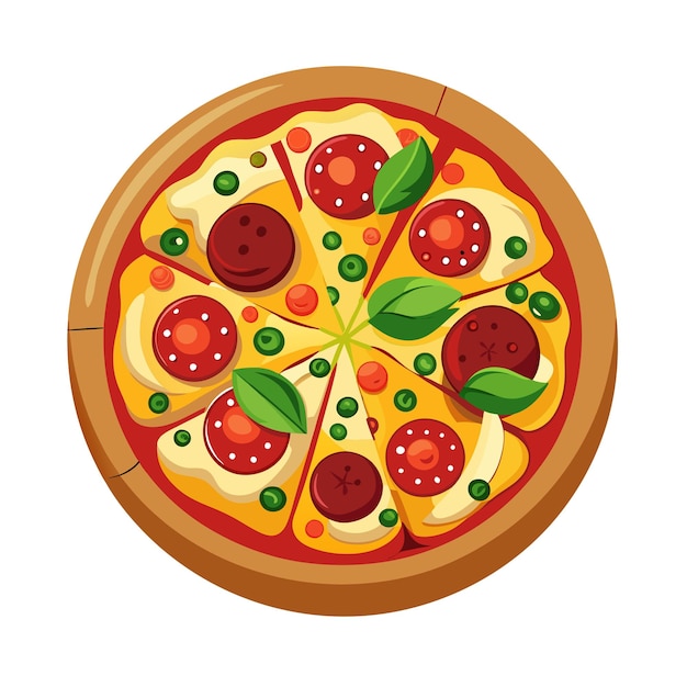 Ein realistisches Pizza-Vektor-Illustrationskonzept