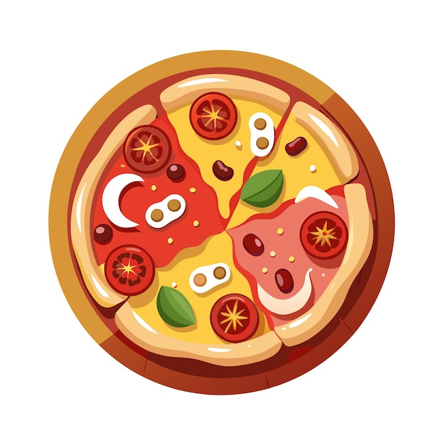 Ein realistisches Pizza-Vektor-Illustrationskonzept