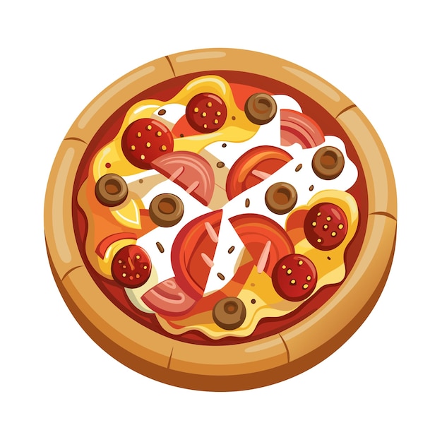 Ein realistisches Pizza-Vektor-Illustrationskonzept