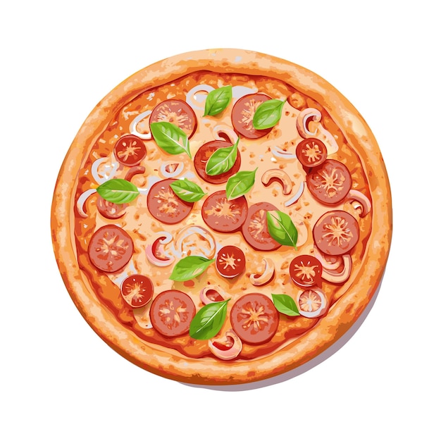 Ein realistisches Pizza-Vektor-Illustrationskonzept