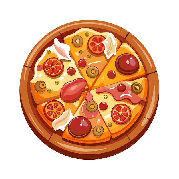 Ein realistisches Pizza-Vektor-Illustrationskonzept