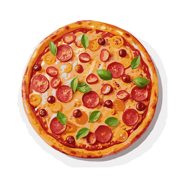 Ein realistisches Pizza-Vektor-Illustrationskonzept