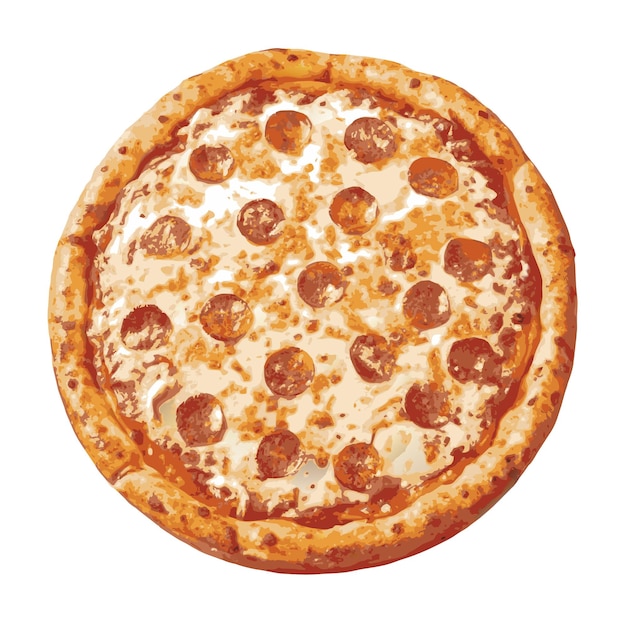 Ein realistisches Pizza-Vektor-Illustrationskonzept