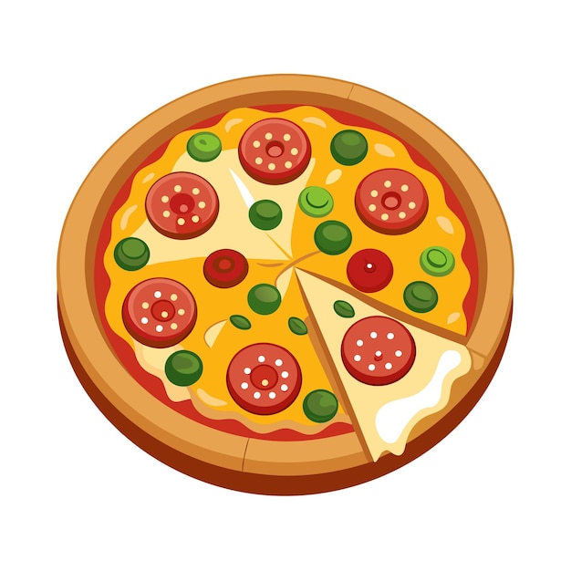 Ein realistisches Pizza-Vektor-Illustrationskonzept