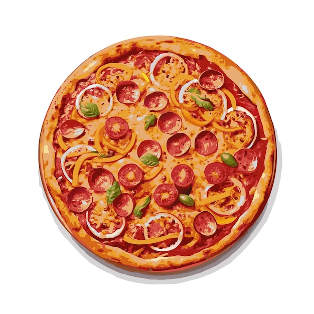Ein realistisches Pizza-Vektor-Illustrationskonzept