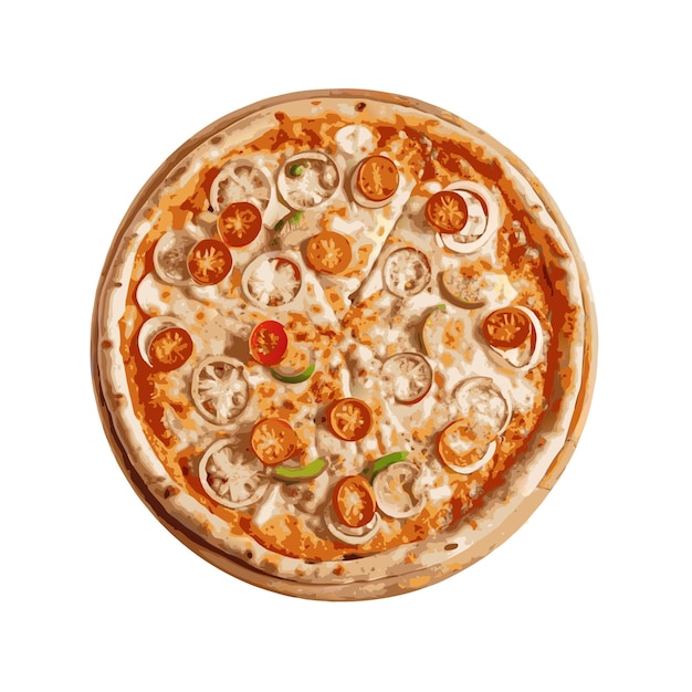 Ein realistisches Pizza-Vektor-Illustrationskonzept