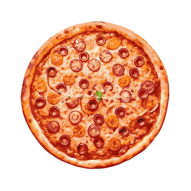 Ein realistisches Pizza-Vektor-Illustrationskonzept