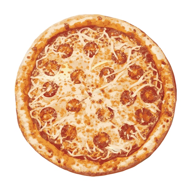 Ein realistisches Pizza-Vektor-Illustrationskonzept
