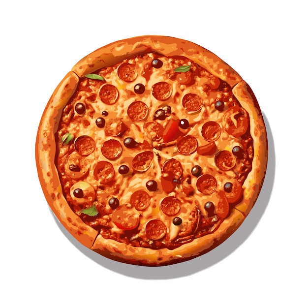 Ein realistisches Pizza-Vektor-Illustrationskonzept
