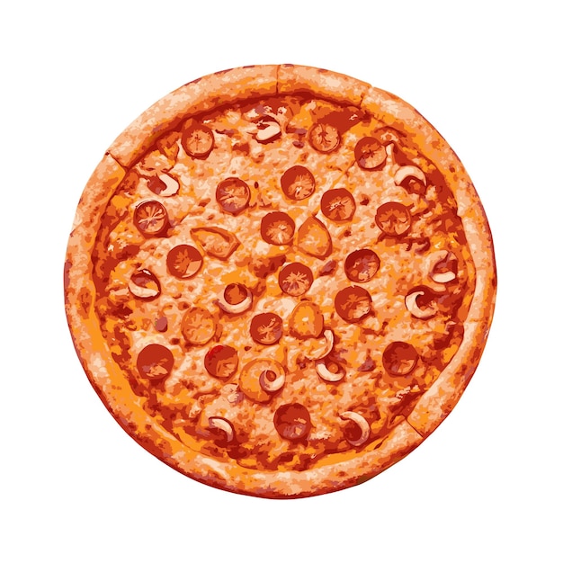 Ein realistisches Pizza-Vektor-Illustrationskonzept