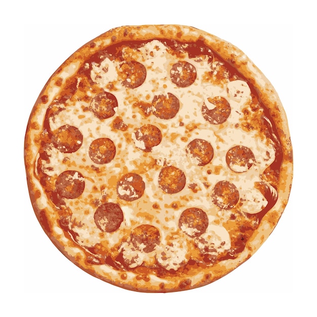 Ein realistisches Pizza-Vektor-Illustrationskonzept