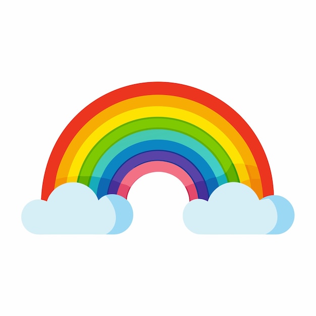Ein Regenbogen auf einem schneebedeckten Himmel Vektordesign