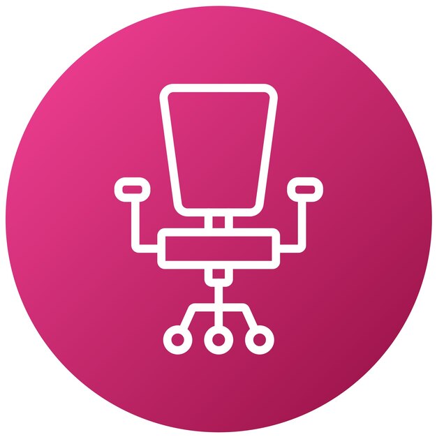 ein rosa Bürostuhl mit einem rosa Hintergrund mit einem runden Kopf