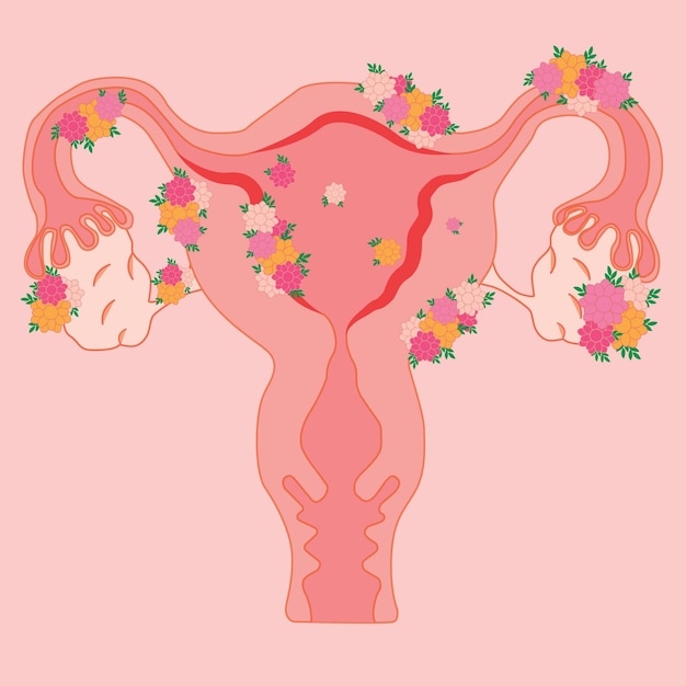 Ein rosa geblümtes Utensil mit einer Blume darauf.