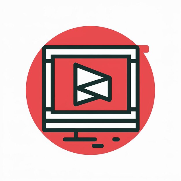 ein rot-weißes Logo mit einem Web-Icon
