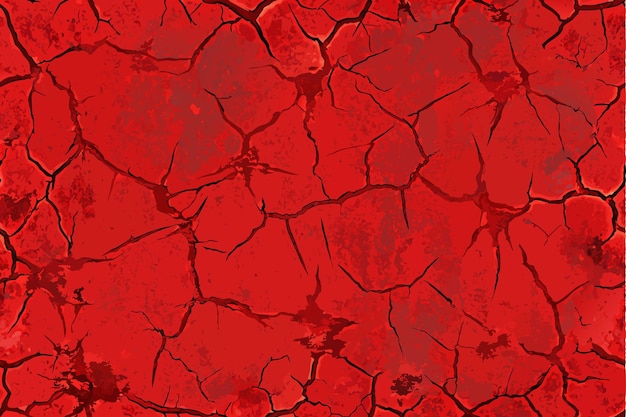 ein roter Hintergrund mit einer gerissenen, gerissenen Oberfläche