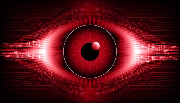 Ein rotes Auge mit einem leuchtenden Auge in der Mitte