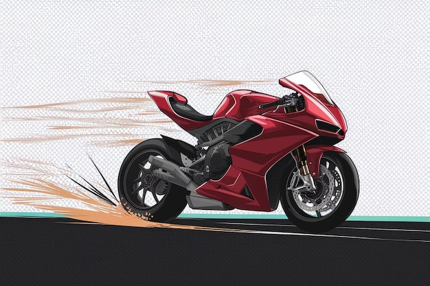 ein rotes Motorrad mit einem roten Körper, auf dem auf der Seite Speed steht
