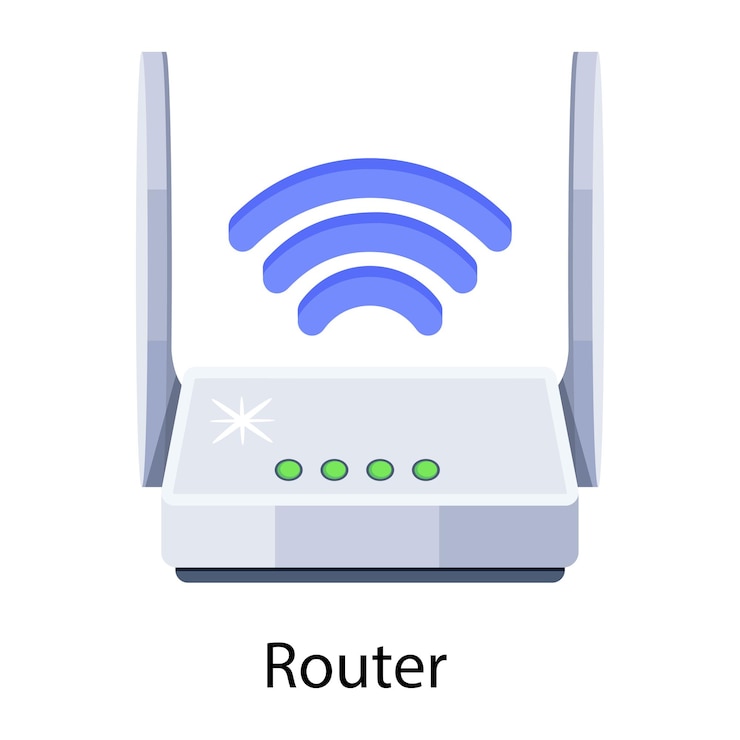 Vektor ein router mit einem router darauf