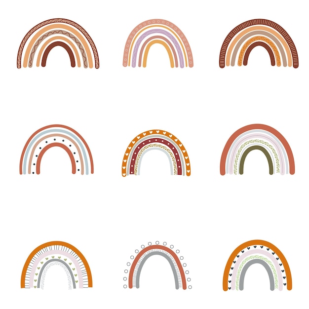 Ein Satz einer Vielzahl von Regenbogen
