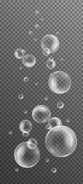 Ein Satz realistischer Wasserblasen