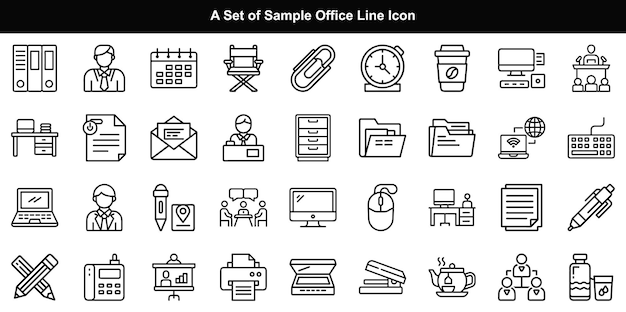 Ein Satz von Beispiel-Office-Linie-Symbolen