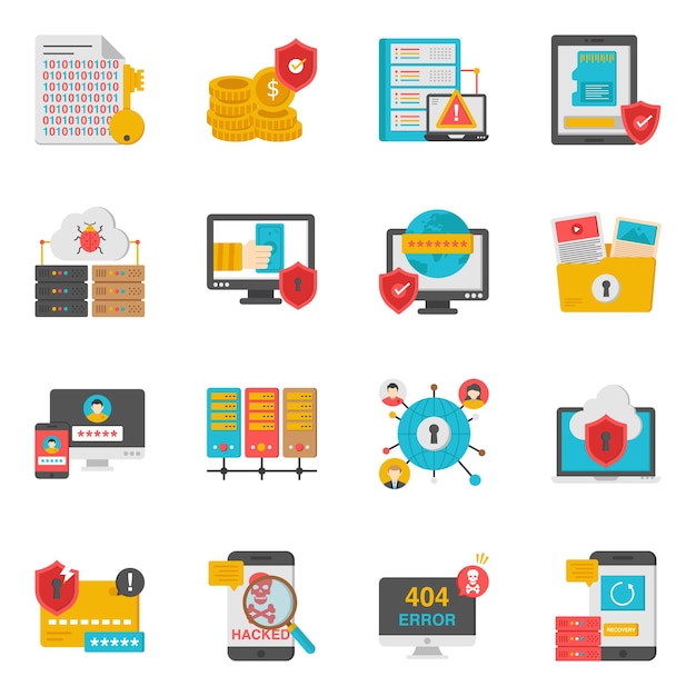 Ein Satz von Business Flat Isometric Icons