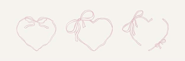 Ein Satz von handgeschriebenen Boho-Herz-Bandrahmen Hochzeitsballett-Kokette Flirt Geburtstagseinladung