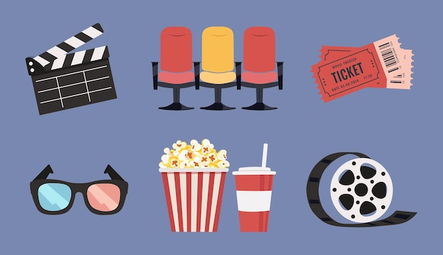 Ein Satz von Kino-Ikonen