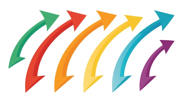 Ein Satz von rechts links oben unten farbenfrohen lebendigen Pfeilen in Vektorillustration flache geometrische Abstract