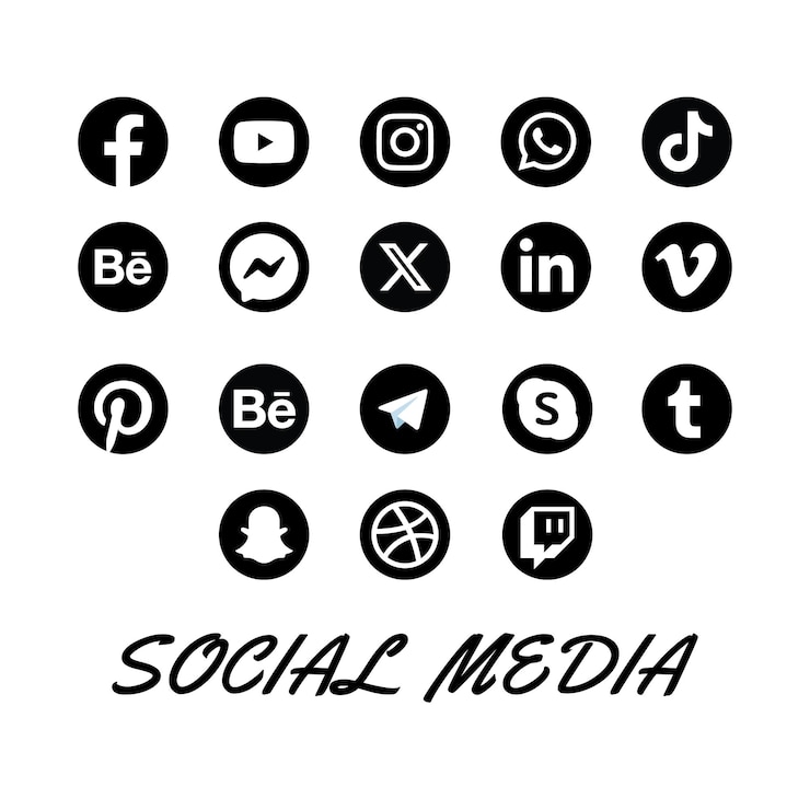 Vektor ein satz von social-media-ikonen.